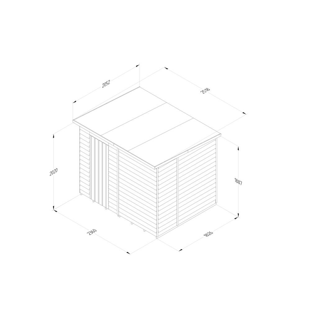 4LIFE Pent Shed 8×6 – Single Door – No Windows 5013053200858 2